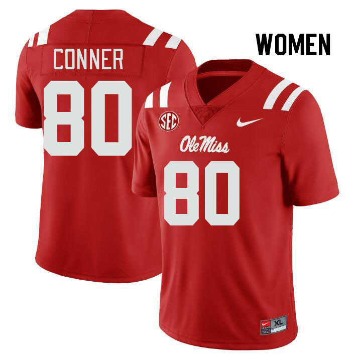 Women #80 Jayvontay Conner Ole Miss Rebels College Football Jerseys Stitched Sale-Red - Click Image to Close